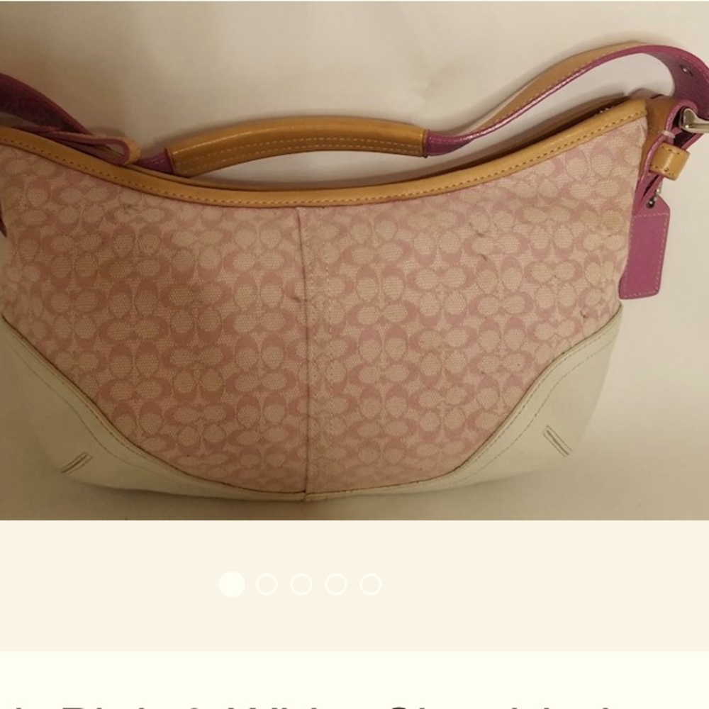 Coach Pink & White Shoulderbag